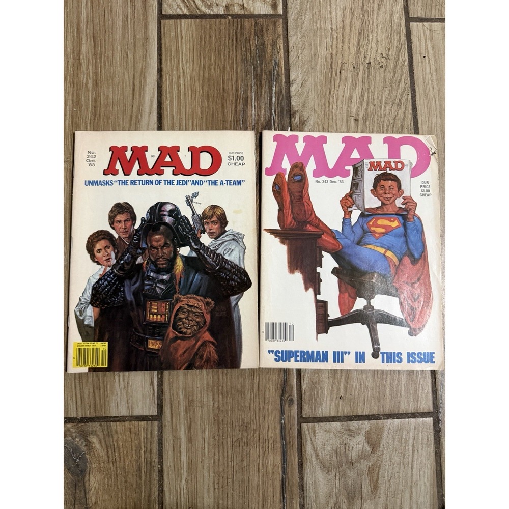 Vintage 1983 MAD Magazine Issues 242 & 243, Lot of 2 comic books